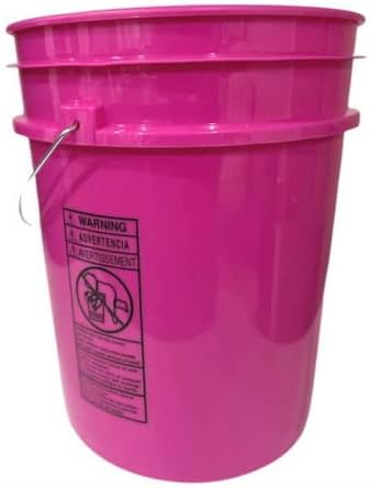 House Naturals 5 Gallon Premium HPDE Plastic Bucket - Made in USA Food Grade Storage Container, BPA Free All Purpose Pail (1, Magenta)