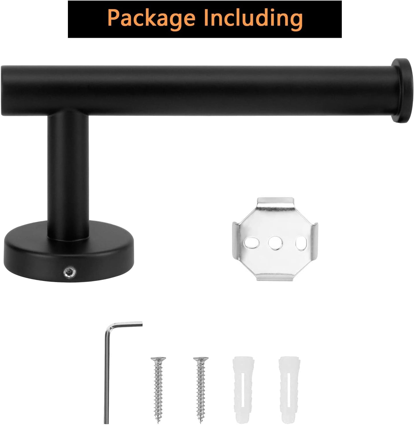 NearMoon Bathroom Toilet Paper Holder, Premium SUS304 Stainless Steel Rustproof Wall Mounted Toilet Roll Holder for Bathroom, Kitchen (2 Pack, Matte Black)