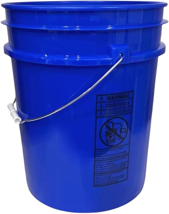 House Naturals 5 Gallon Premium HPDE Plastic Bucket - Made in USA Food Grade Storage Container, BPA Free All Purpose Pail (4, Reflex Blue)