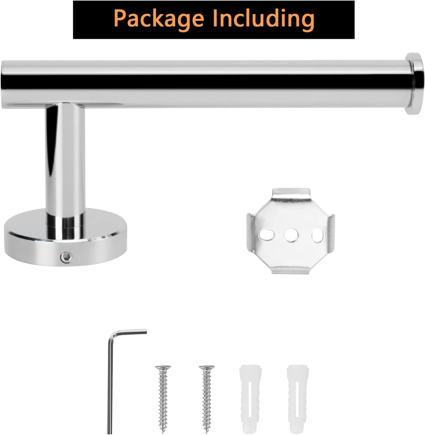 NearMoon Bathroom Toilet Paper Holder, Premium SUS304 Stainless Steel Rustproof Wall Mounted Toilet Roll Holder for Bathroom, Kitchen (2 Pack, Chrome Finish)