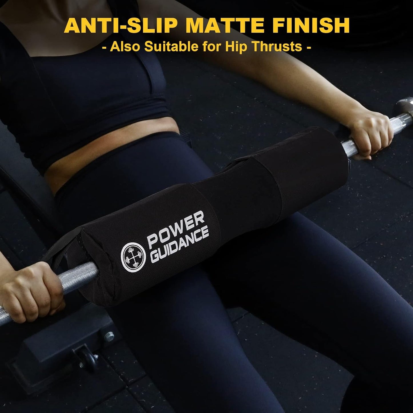 POWER GUIDANCE Barbell Squat Pad - Neck & Shoulder Protective Pad Anti-Skid Points for Squats, Lunges, Hip Thrusts, Weightlifting - Fit Standard and Olympic Bars