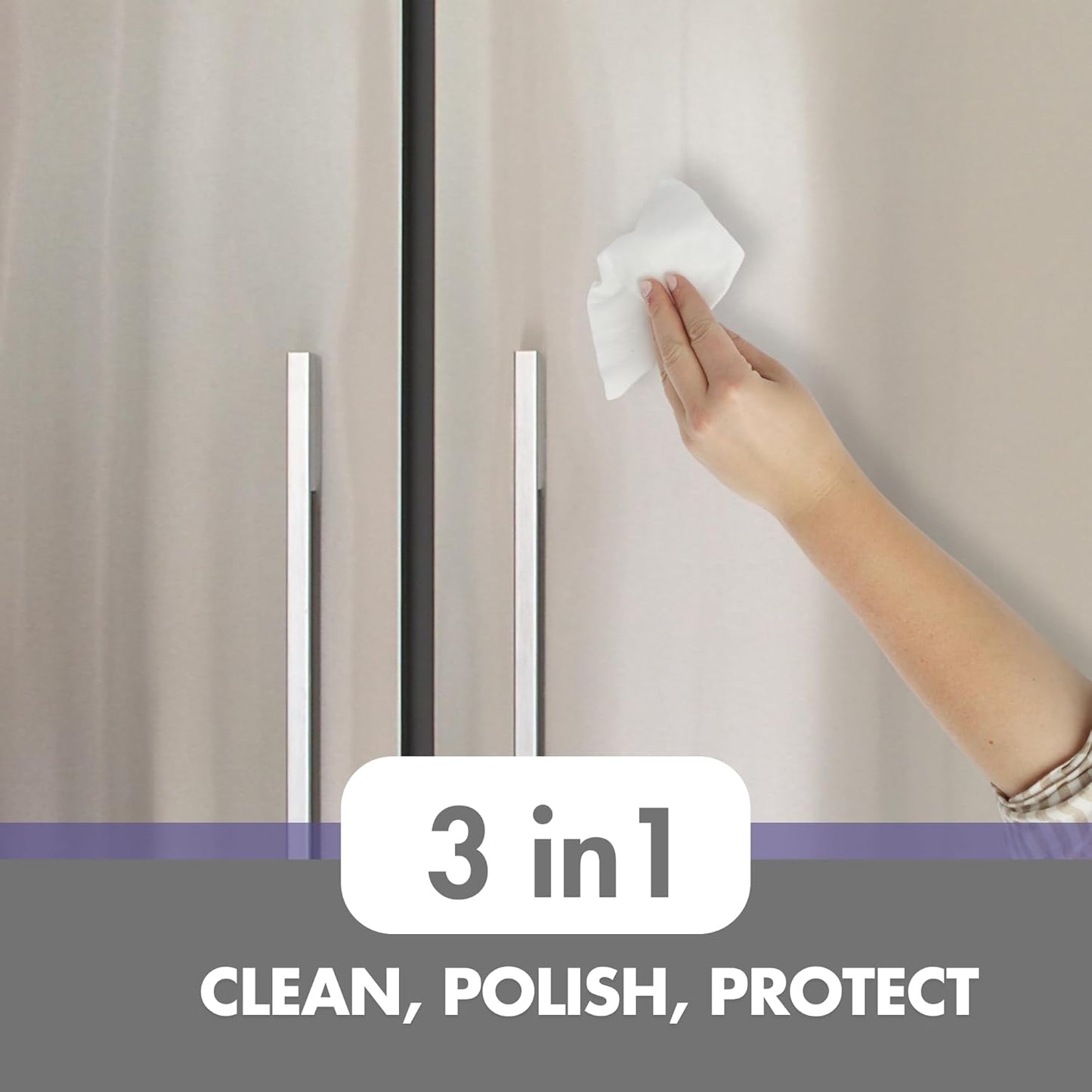 Swanky Stainless Steel Cleaner Wipes - Grime & Grease Remover Kitchen Cleaning Supplies - Clean & Shine, For Stove Top, Refrigerator, Sink, Oven, & Household Appliances - Soft Wipes, 60 Count