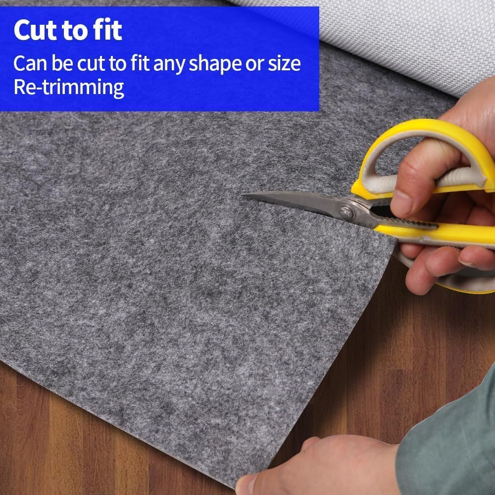 100% Waterproof Non-Slip Rug Pad 2x6 for Large Area Rugs Durable Felt Floor Protection pad for All Floors, Suitable for Cutting. Rug Pads Keep Rugs in Place and Provide Cushioning