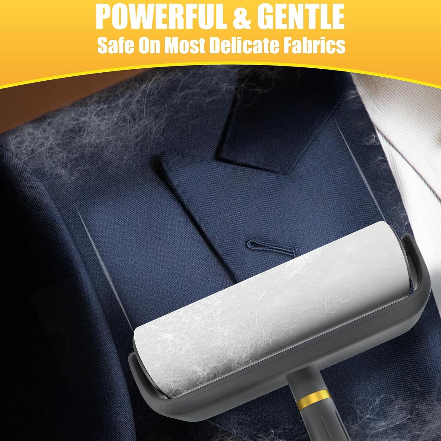 6.3" Large Surface Lint Roller Refills, Extra Sticky Roller for Clothing, Pet Hair, Furniture Cleaning, 6 Refills Total 600 Sheets