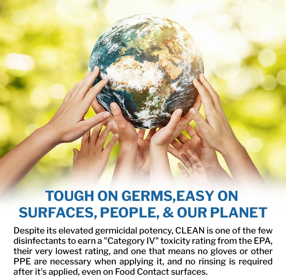 PermaSafe CLEAN, All-Purpose Hospital Disinfectant Cleaner; No Rinse, Hard, Soft & Food Contact Surface Sanitizer; Mold, Mildew and Fungi Killer; Odor Eliminator; Allergen Remover & More (32 Fl Oz)