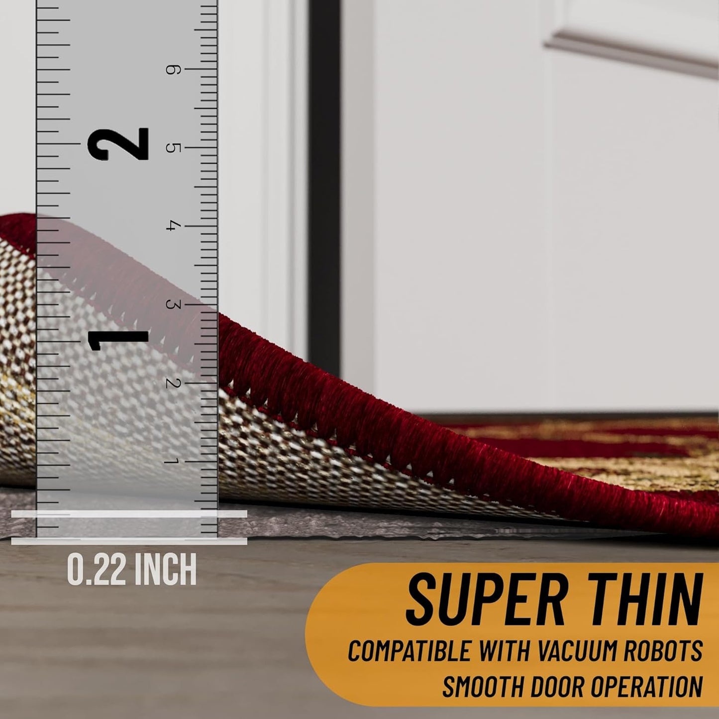 Ottomanson 8' x 10' Non-Slip Rug Pad Gripper 1/4 Inch Thick Dual Surface Felt + Rubber Gripper - Safe for All Floors, Brown