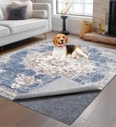 Non-Slip Rug Pads 1/4” Thick, 5x8Ft Waterproof Rugs Non Skid Rug Pad for All Floors and Finishes Durable Hardwood Floor Protective Felt Keeps Rugs in Place, Safe and Secure