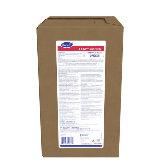Diversey 5756026 J-512 Sanitizer, No Rinse Food Contact Surface Sanitizer of Utensils, Use in Commercial 3-Sink Handwashing, Red Liquid, Unscented, Concentrate 1.5-Gallon