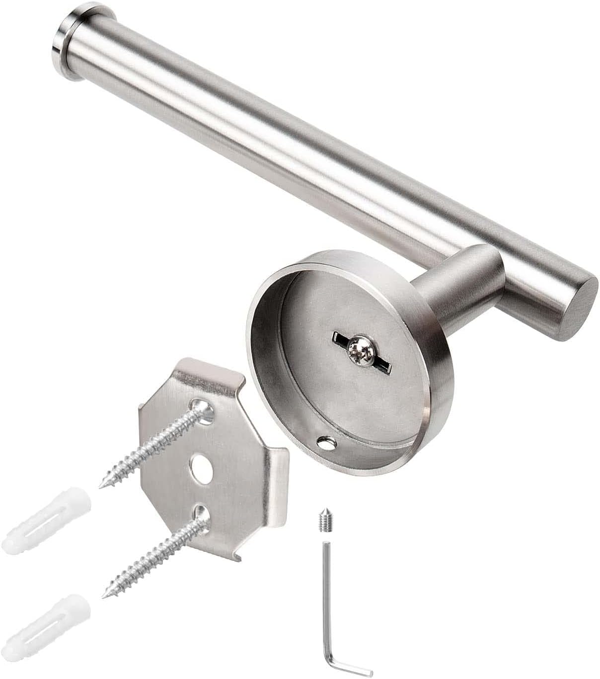 NearMoon Bathroom Toilet Paper Holder, Premium SUS304 Stainless Steel Rustproof Wall Mounted Toilet Roll Holder for Bathroom, Kitchen (10 Pack, Brushed Nickel)