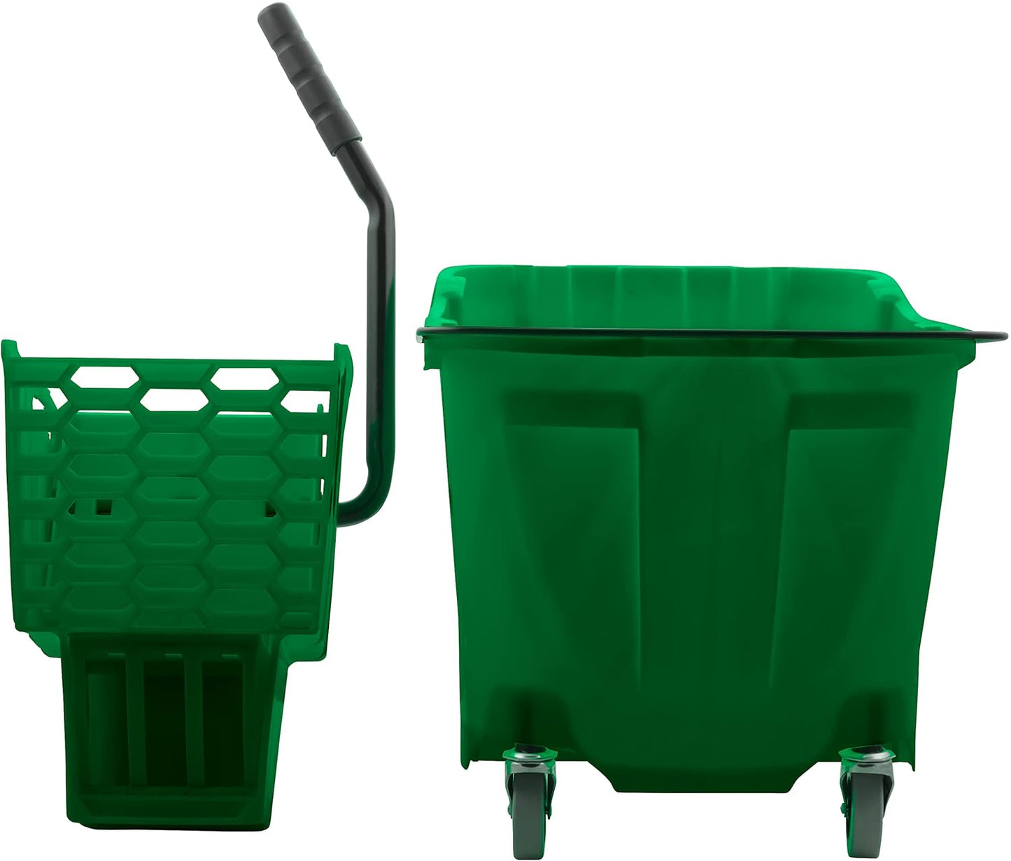 Carlisle FoodService Products Omnifit Mop Bucket with Side Press Wringer for Floor Cleaning, Kitchens, Restaurants, Office, And Janitorial Use, Polypropylene (Pp), 35 Quarts, Green