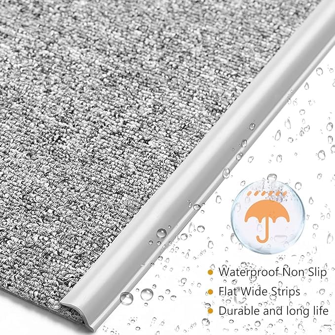 Self Adhesive Carpet Transition Strip with Edge Trim, Designed for Seamless Transitions from Carpet to Tile or Vinyl Floors, Perfect for Doorways.(Brown,24ft)