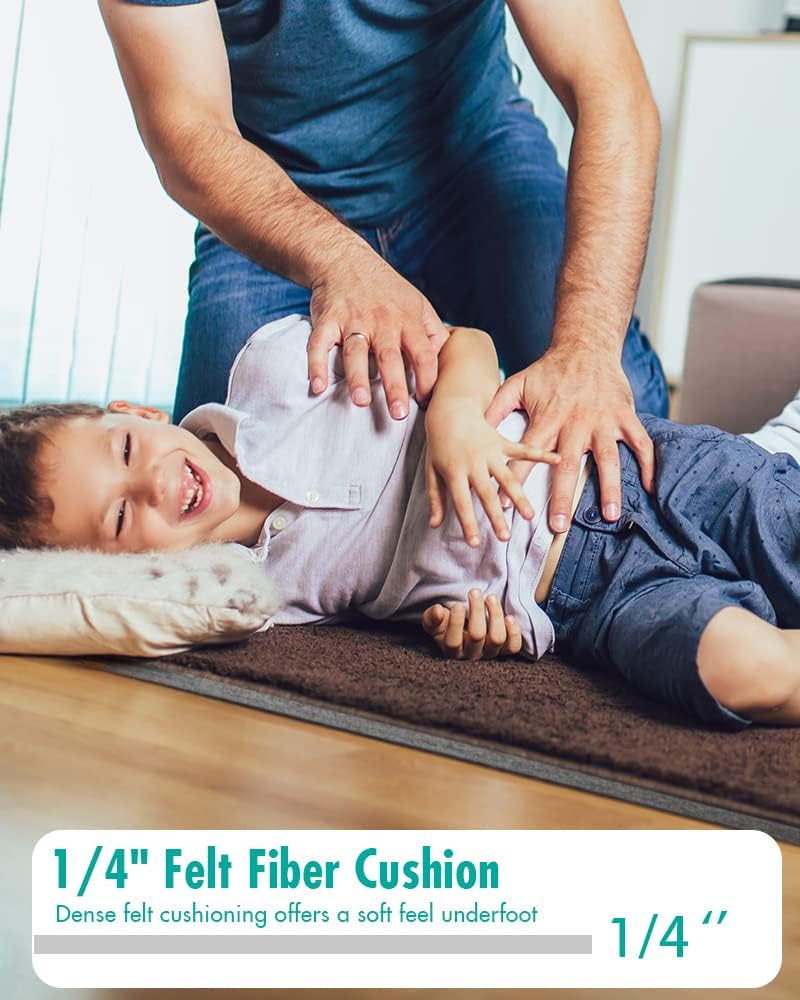 Non Slip Rug Pad Gripper - 2.6x8 Feet 1/4” Extra Thick Felt Under Rug for Area Rugs and Hardwood Floors,Super Cushioned Non Skid Carpet Padding