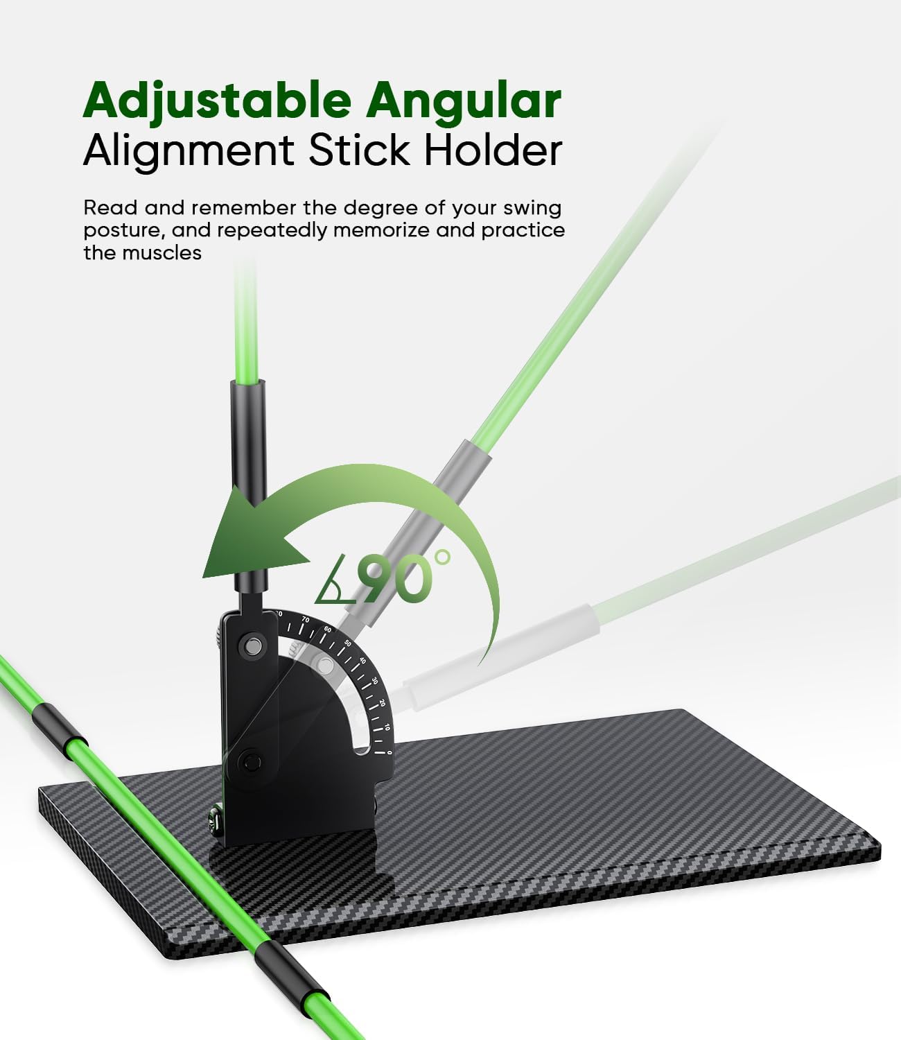 BKF Golf Alignment Sticks and Angle Holder Set with Portable Bag, Golf Swing Trainer, Golf Training Practice Teaching Aid and Equipment, Golf Accessories Gifts for Man