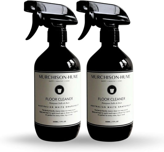Murchison-Hume Natural Floor Cleaner Spray – Pet-Friendly, Non-Toxic, Plant-Based Formula for Hardwood, Tile & Laminate – Streak-Free Shine, Australian White Grapefruit – 17oz Bottle (2 Pack)