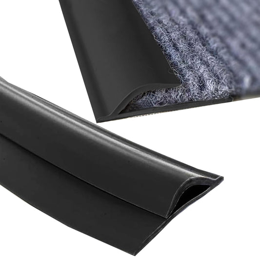 Self Adhesive Carpet Transition Strip with Edge Trim, Designed for Seamless Transitions from Carpet to Tile or Vinyl Floors, Perfect for Doorways.(Black,4ft)