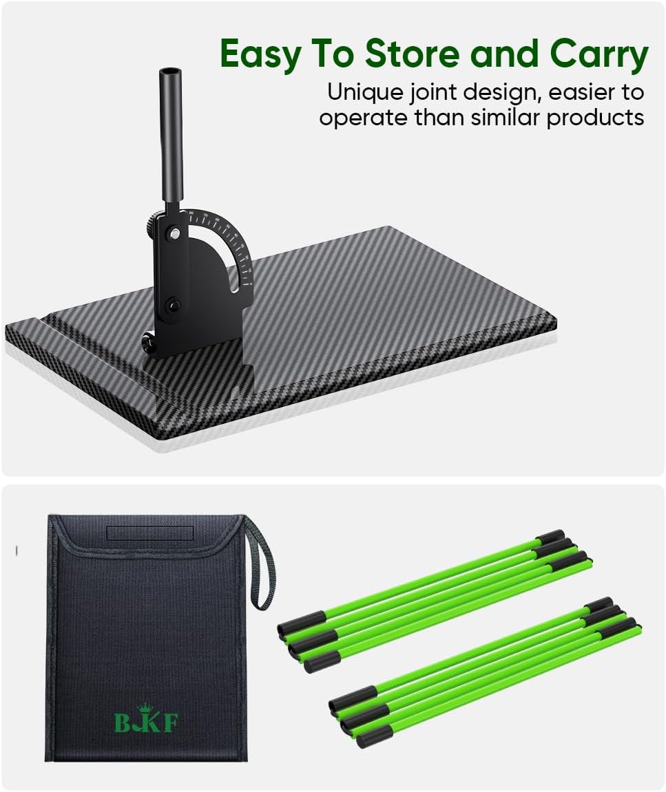 BKF Golf Alignment Sticks and Angle Holder Set with Portable Bag, Golf Swing Trainer, Golf Training Practice Teaching Aid and Equipment, Golf Accessories Gifts for Man