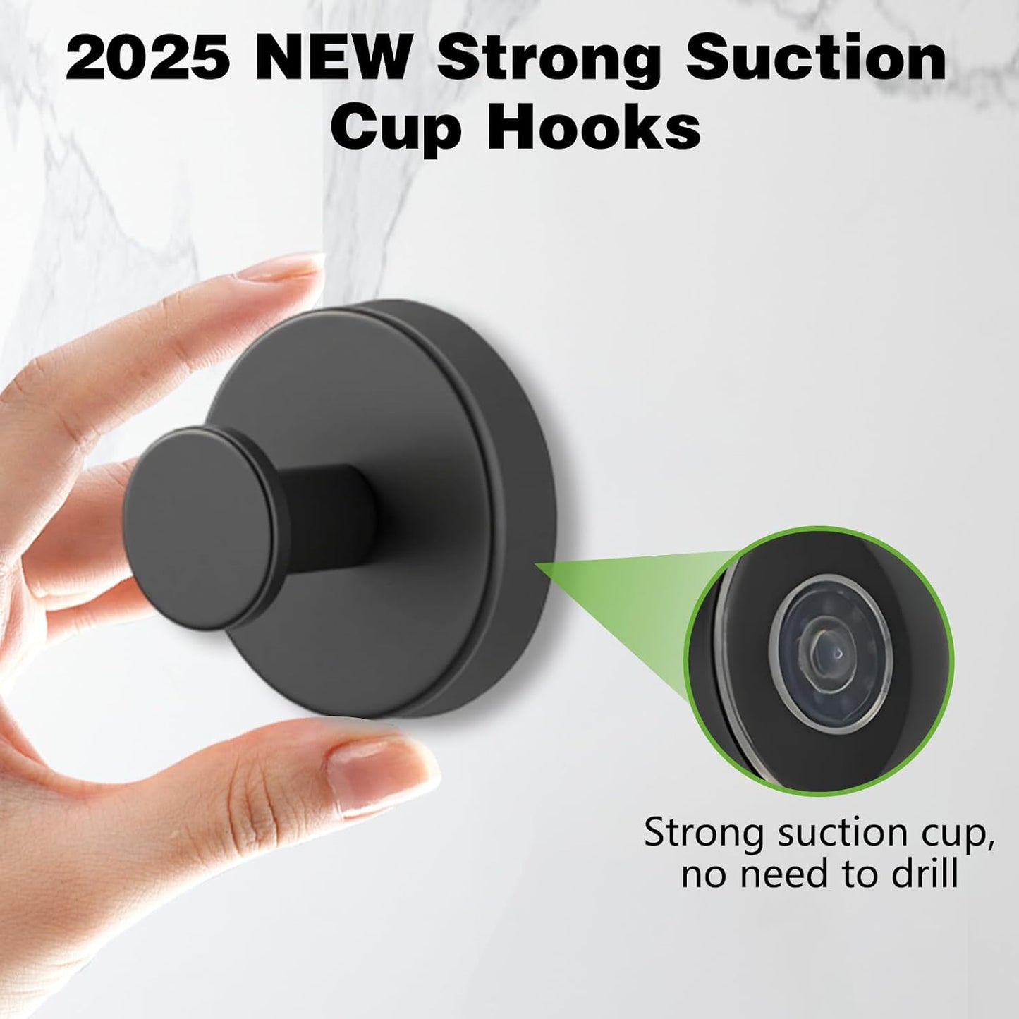 Suction Cup Hooks for Wreaths on Glass, 2025 New No Drill Suction Cup Hooks (4PCS-Gold)