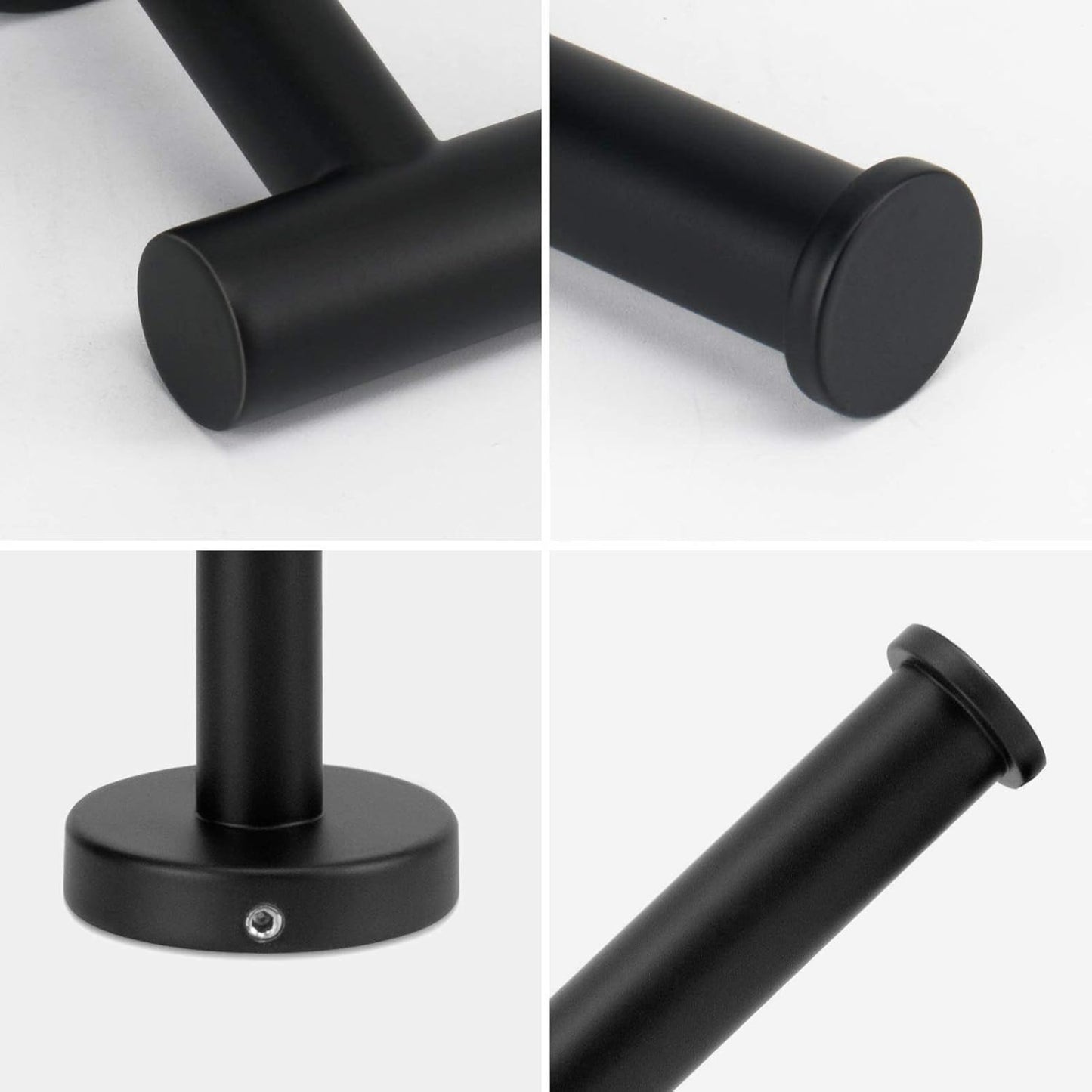 NearMoon Bathroom Toilet Paper Holder, Premium SUS304 Stainless Steel Rustproof Wall Mounted Toilet Roll Holder for Bathroom, Kitchen (3 Pack, Matte Black)