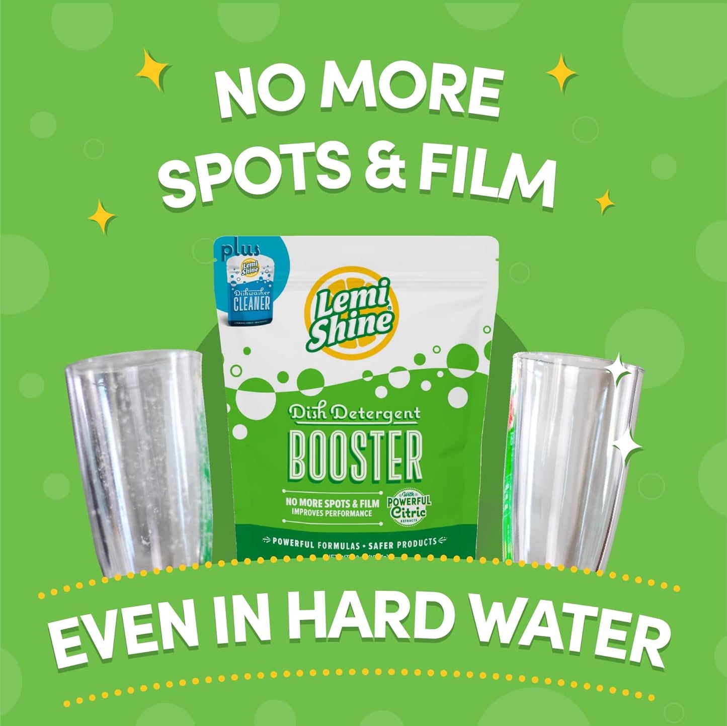 Lemi Shine Natural Dish Detergent Booster - Hard Water Stain Remover - Multi-Use Citric Acid Cleaner - 38 oz