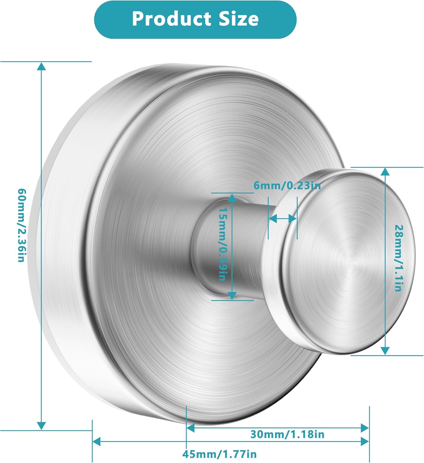 Suction Cup Hooks for Shower,Removable No Drill Towel Hooks,Upgraded 15 lbs Strong Suction hooks for Bathroom Tile,Shower Wall,Glass Door,Kitchen-Loofah,Coat,Stainless Waterproof-Silver 4 Pcs