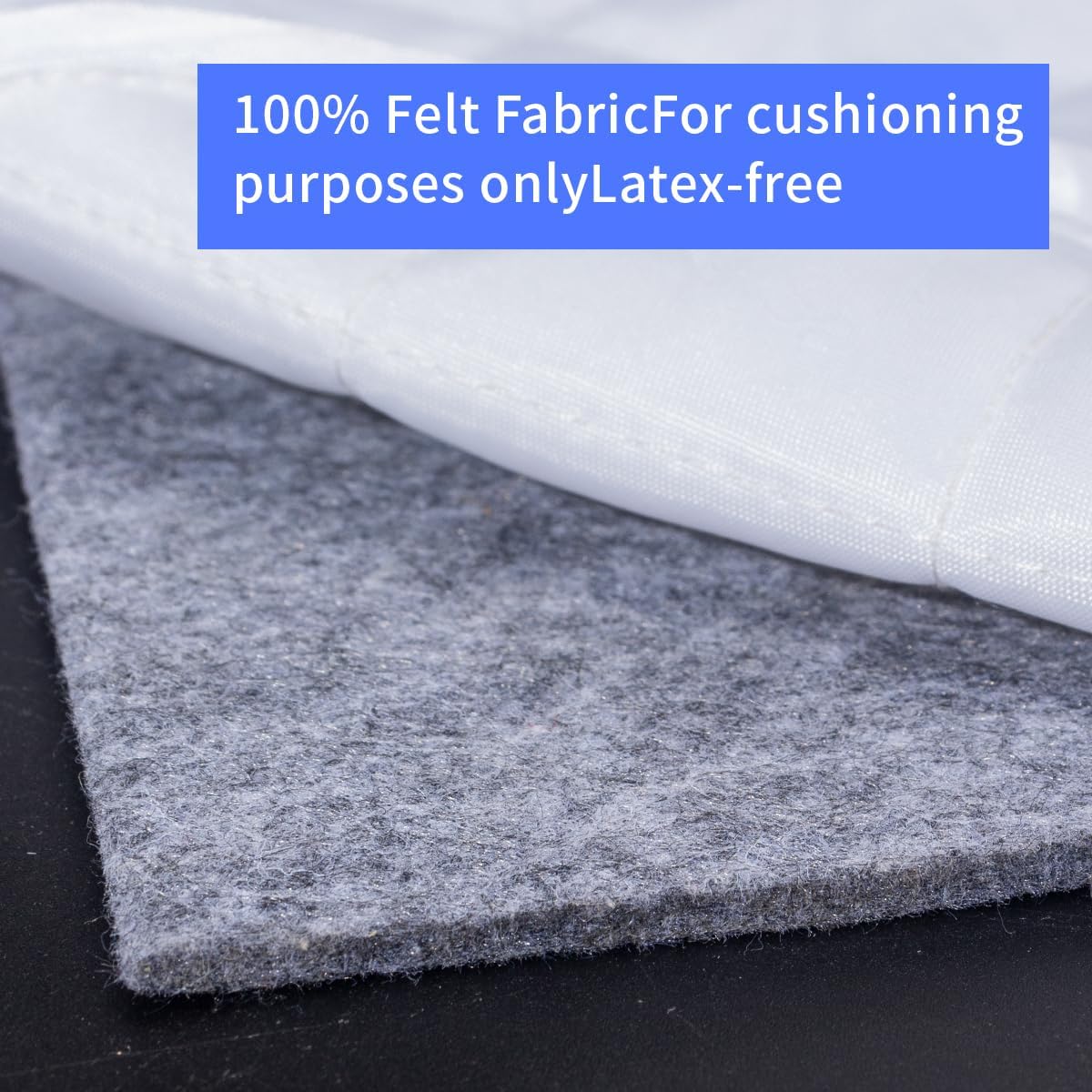 Extra Large Area Rug Cushioned Carpet Pad, 3x5 Ft, Thick Felt Pad for All Floors, Keeps Rug in Place Soft
