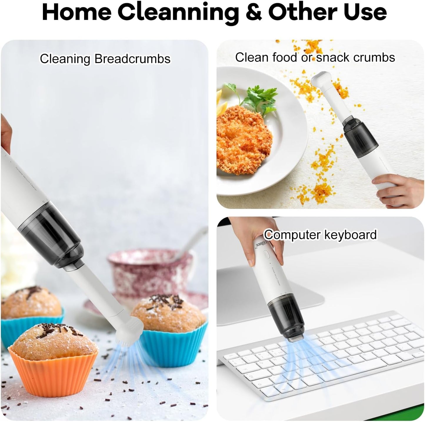 Mini Vacuum Cleaner Cordless,Car Vacuum Cleaner Portable with HEPA Filter, High Power Rechargeable 2 Suction Modes, Lightweight Vacuum for Keyboard,Car, Home, Office, Pet