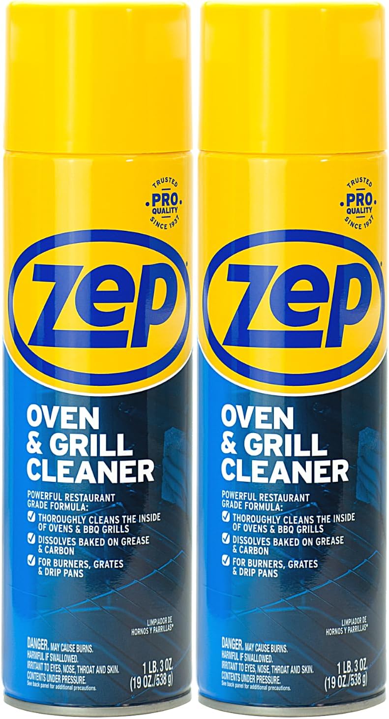 Zep Heavy-Duty Oven and Grill Cleaner - 19 oz (Case of 2) ZUOVGR19 - Dissolves Grease on Contact, on Burners, Grates and Drip Pans