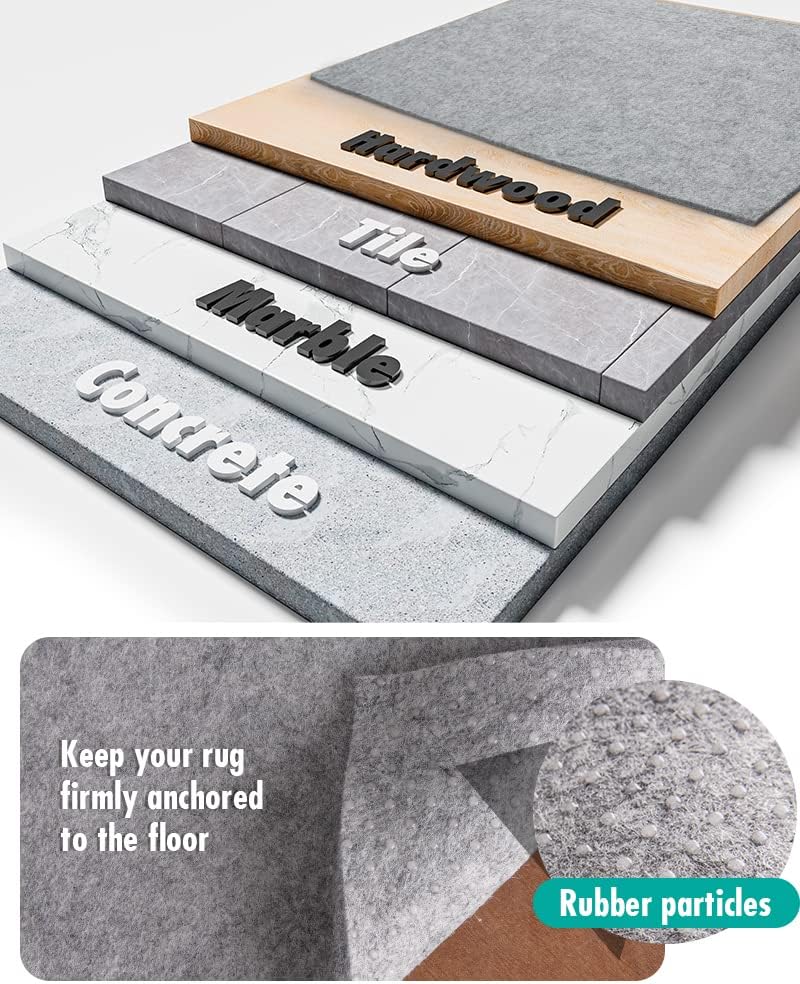 Non Slip Rug Pad Gripper - 2x7 Feet 1/4” Extra Thick Felt Under Rug for Runner Rugs and Hardwood Floors,Super Cushioned Non Skid Carpet Padding