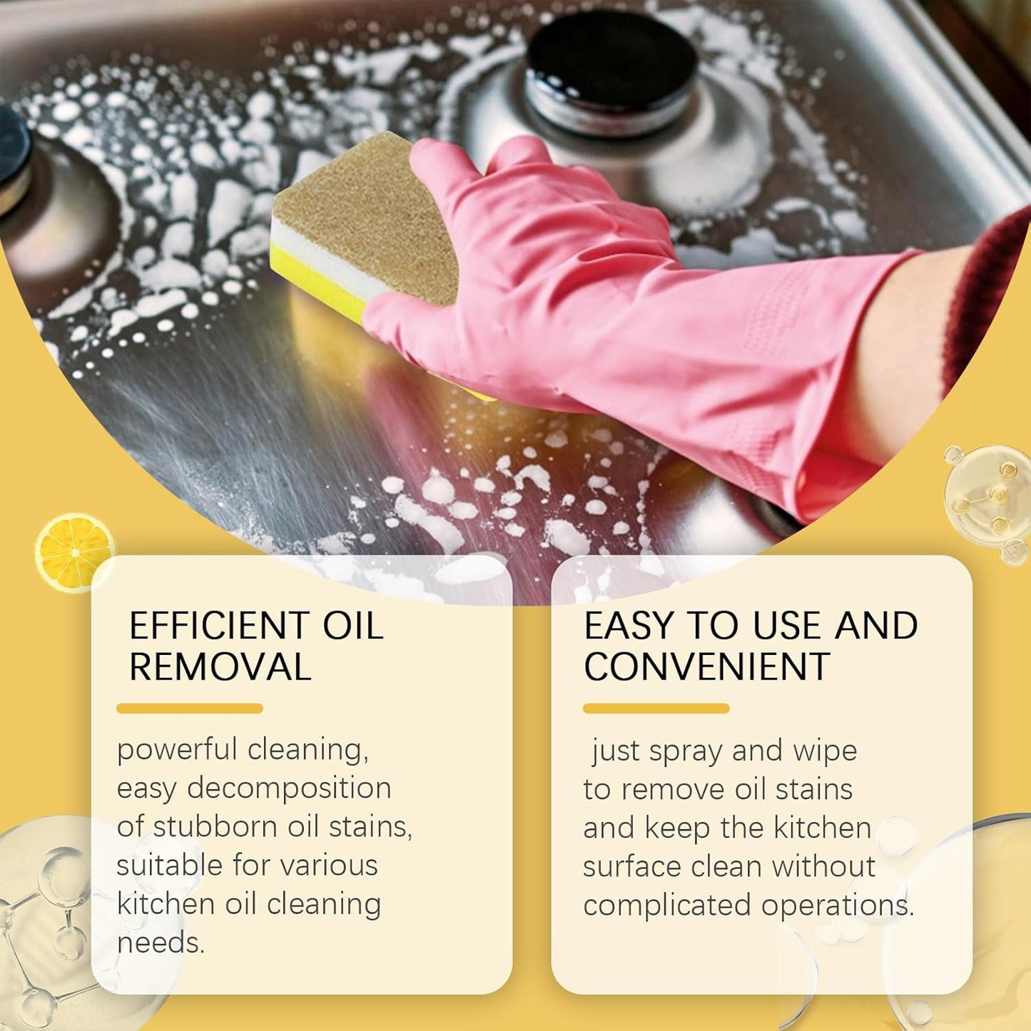 Multifunctional Powerful Kitchen Foam Cleaner, Rotateepic Foam Cleaner, Greasy Dirt Clean Spray, All-Purpose Heavy Duty Degreaser Cleaning Spray for Oven, Stove and Range Hood (3pcs)