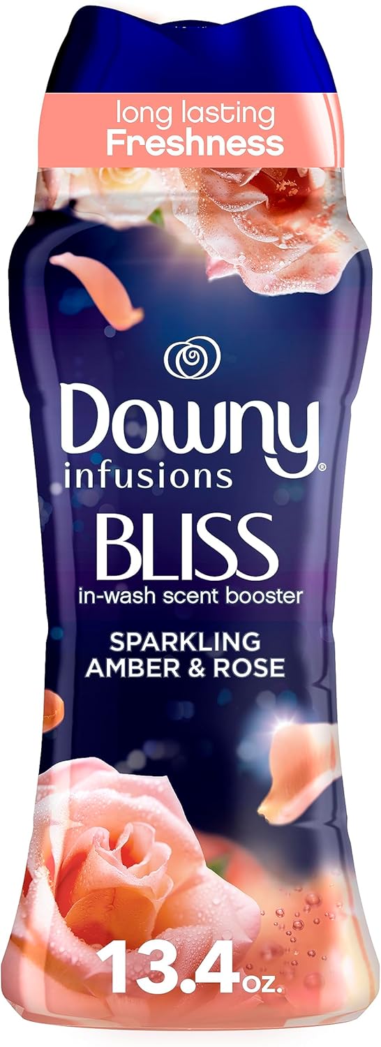 Downy Infusions In-Wash Laundry Scent Booster Beads, BLISS, Sparkling Amber and Rose, 13.4 oz