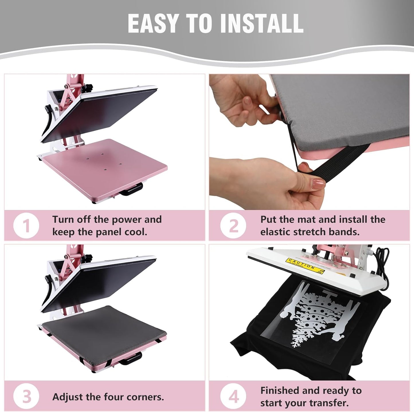 BetterSub Heat Press Mat, 15'' x 15'' Thick Heat-Resistant Foam for Protective Heat Transfer Machine Replacement Pad, Washable Base for HTV Craft Vinyl Ironing Insulation Transfer