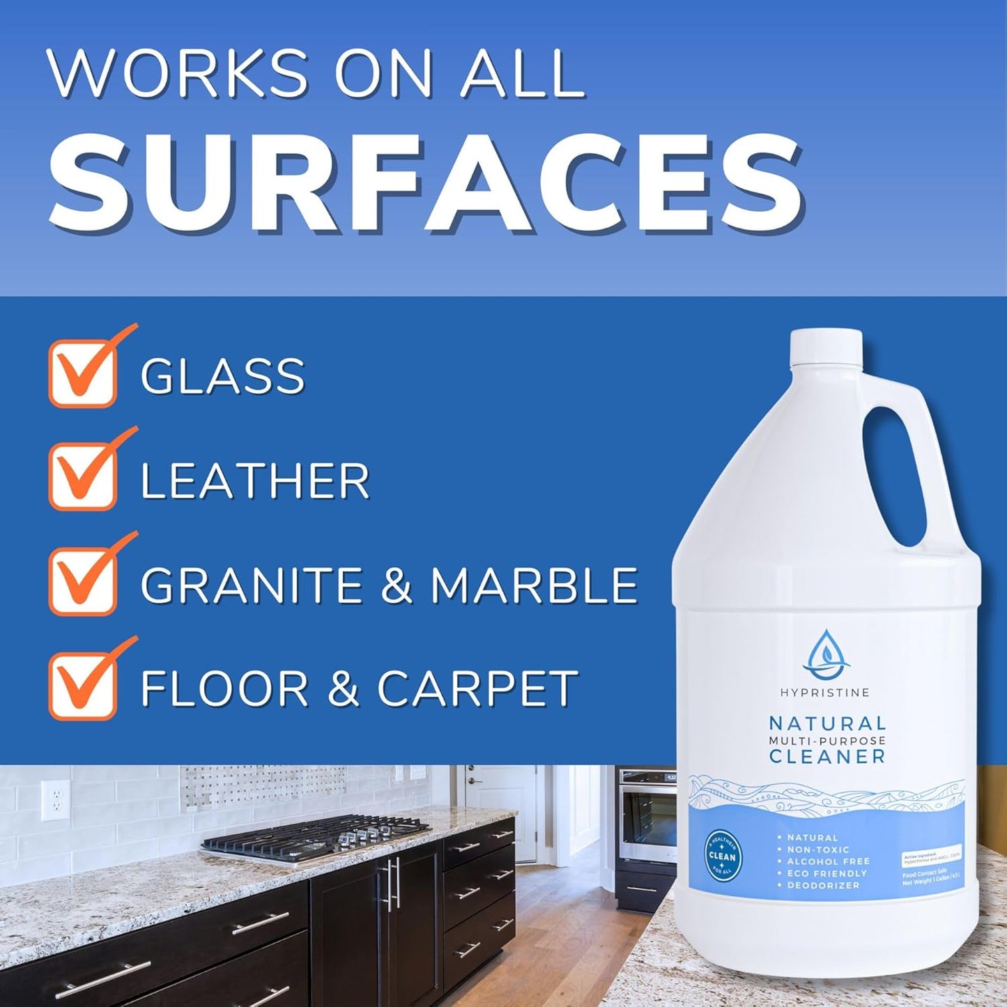 PURE Hypochlorous Acid Spray, Multi-Purpose Cleaner, Superior Shelf Life, 0% Bleach, 0% Alcohol, Food Contact Safe, Eliminate Non-Living Allergens, Remove Pet Odor, Clean Any Surface