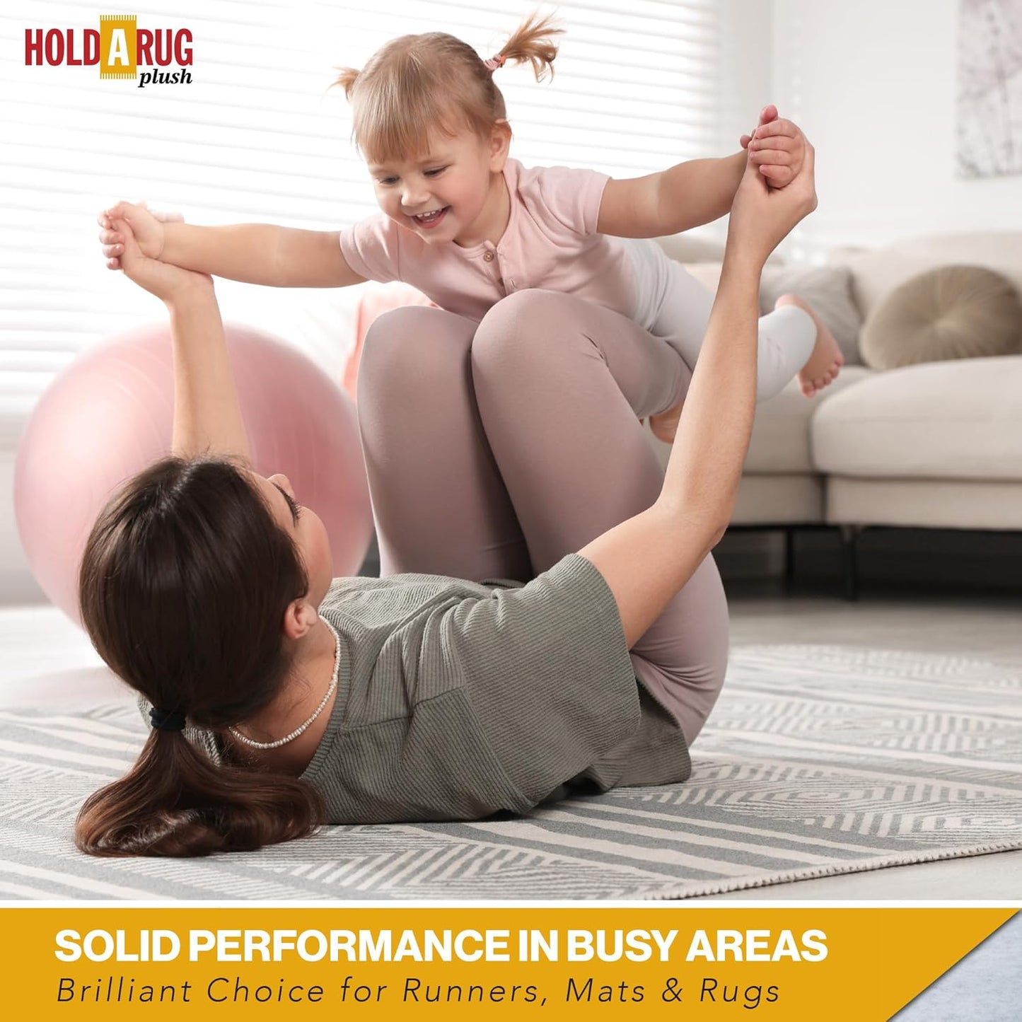 Hold-a-Rug Plush 2'6 x 14' Nonskid, Nonslip Rug Pad, Reversible Gripper, ¼ Thick, Safe for All Floors and Carpet, Keep Area Rugs Secure