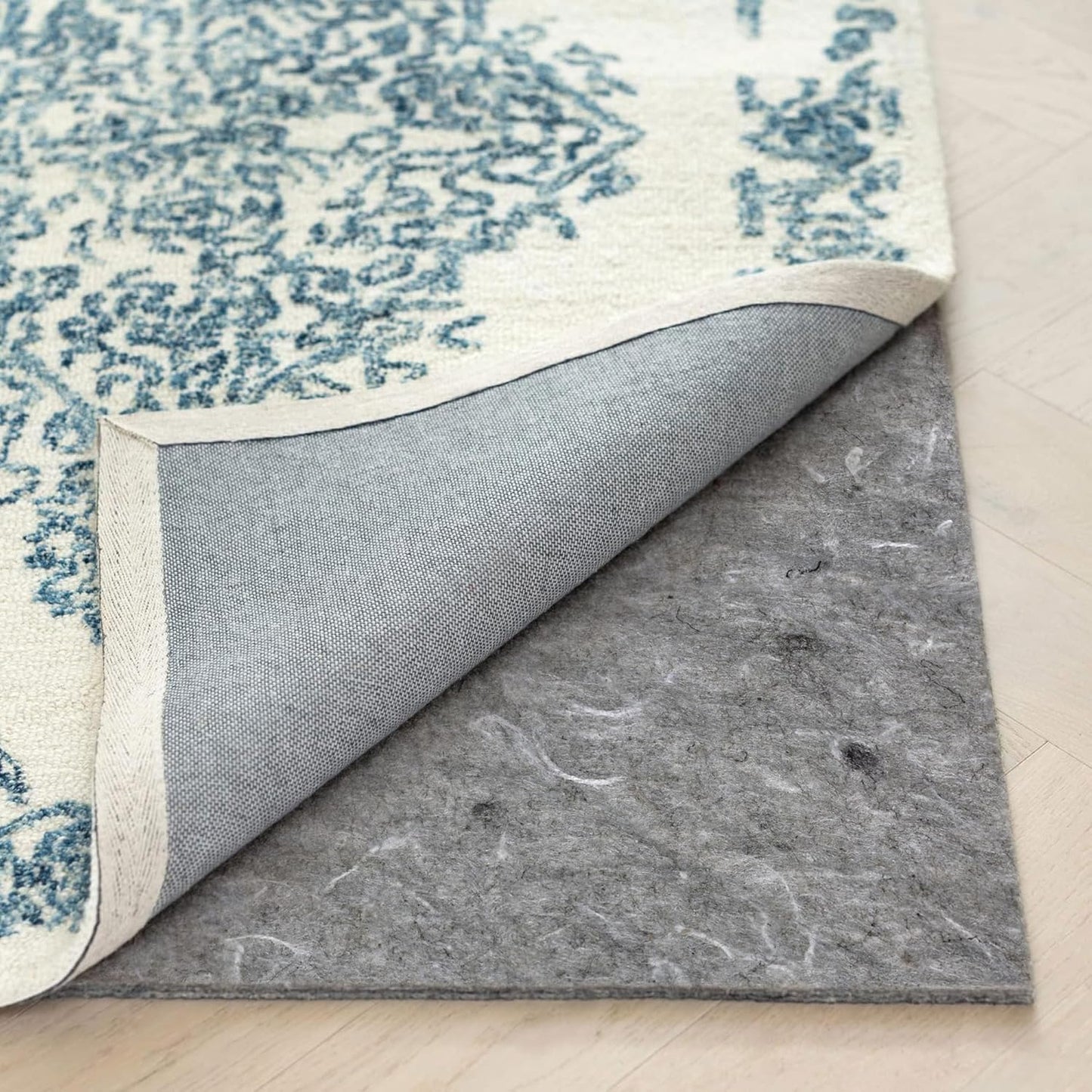 RUGPADUSA - Dual Surface - 5'3" x 7'6" - 1/8" Thick - Felt + Rubber - Non-Slip Backing Rug Pad - Adds Low-Profile Comfort and Protection