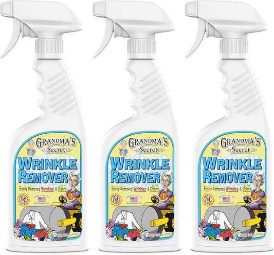 Grandma's Secret Wrinkle Remover Spray - Easily Removes Wrinkles & Odors - Wrinkle Release, Fabric Refresher Spray, Chlorine, Bleach and Toxin-Free - 16 Ounce, 3 Pack