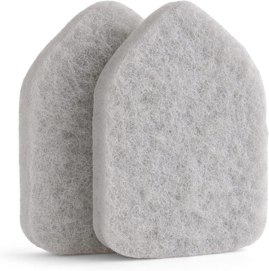 Replacement Scrubber Refill for Moku Home Extendable Tub Tile Shower Brush for Cleaning Non-Scratch (2X Scrubber Sponge Gray)
