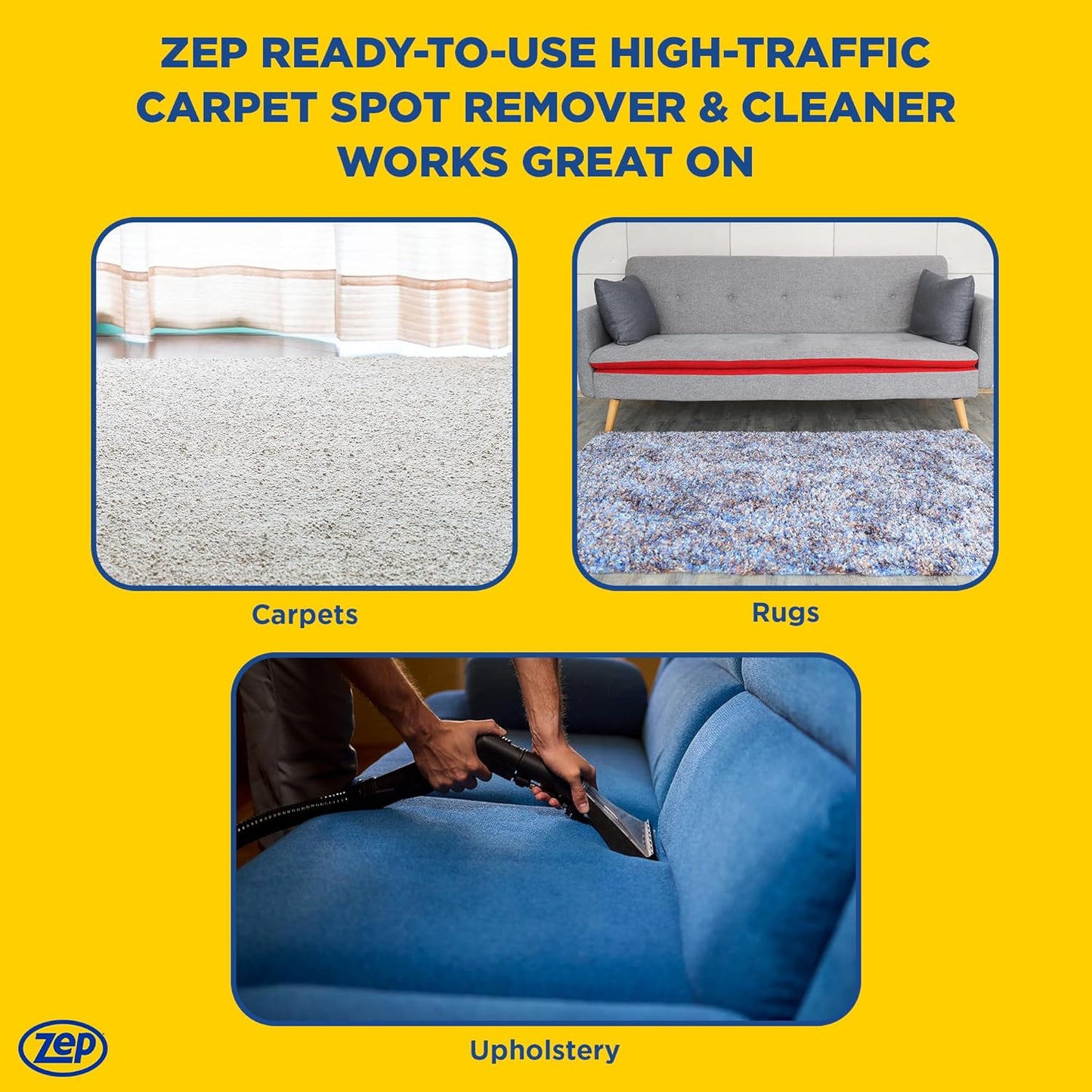 Zep High Traffic Carpet Cleaner - 1 Gallon (Case of 2) ZUHTC128 - Penetrating Formula Removes Deep Stains; Making High-Traffic Areas Look New Again