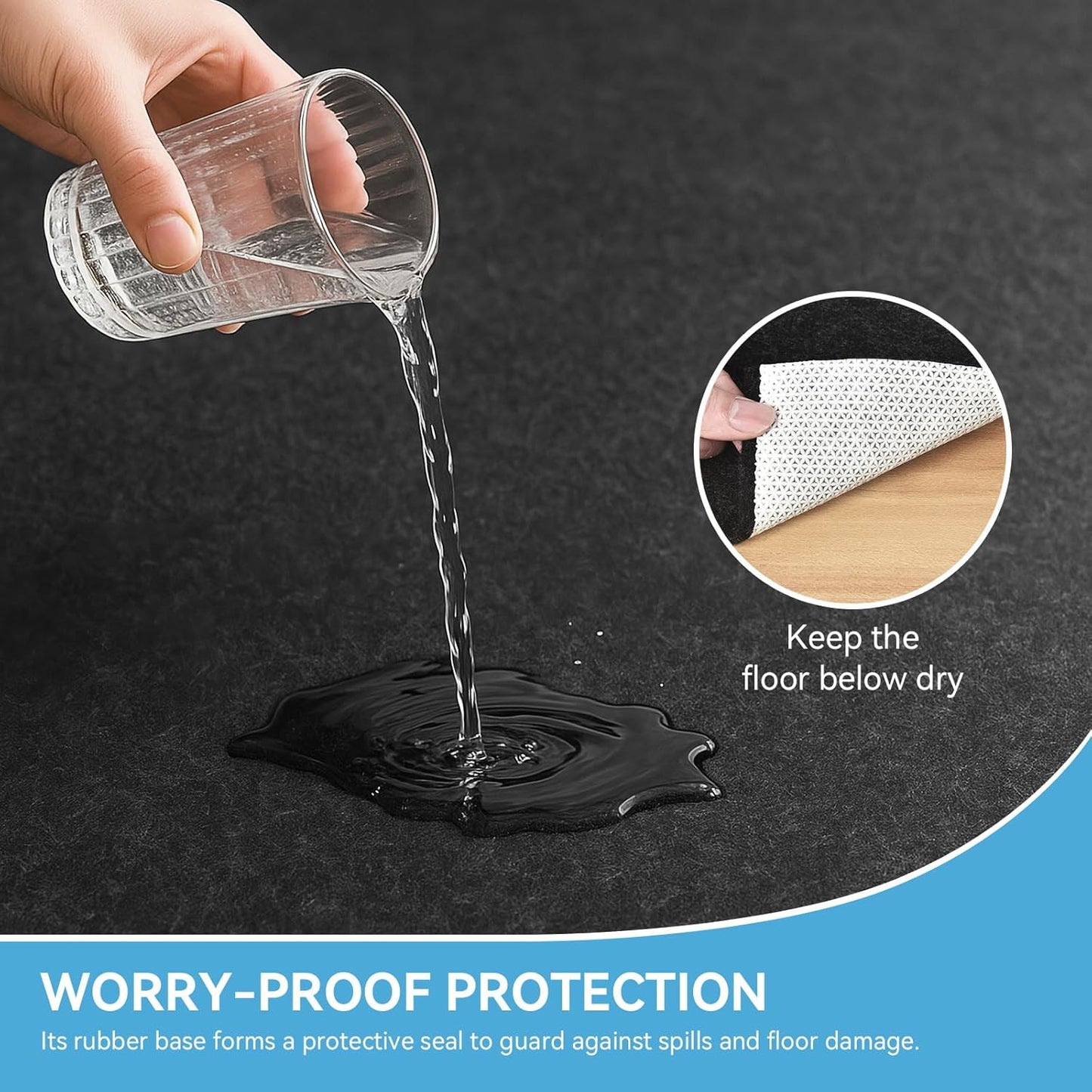 Warmstar 9x12 FT Non Slip Rug Pad,100% Waterproof Felt Rug Pad for Hardwood Floors,1/4” Thick Soft Carpet Pad with Natural Rubber Backing, Secure Grip & Floor Protection