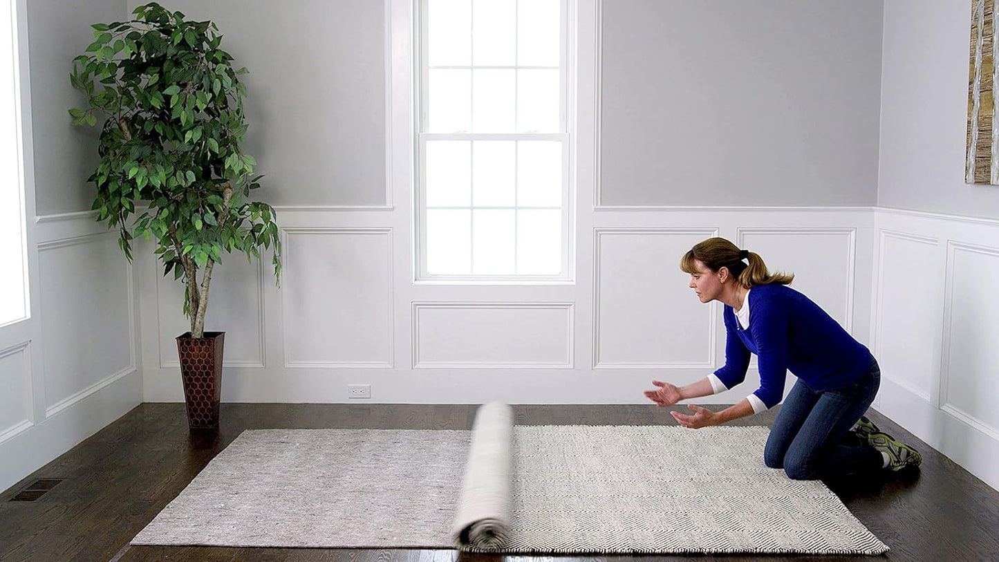 RUGPADUSA - Dual Surface - 3'x5' - 1/8" Thick - Felt + Rubber - Non-Slip Backing Rug Pad - Adds Low-Profile Comfort and Protection