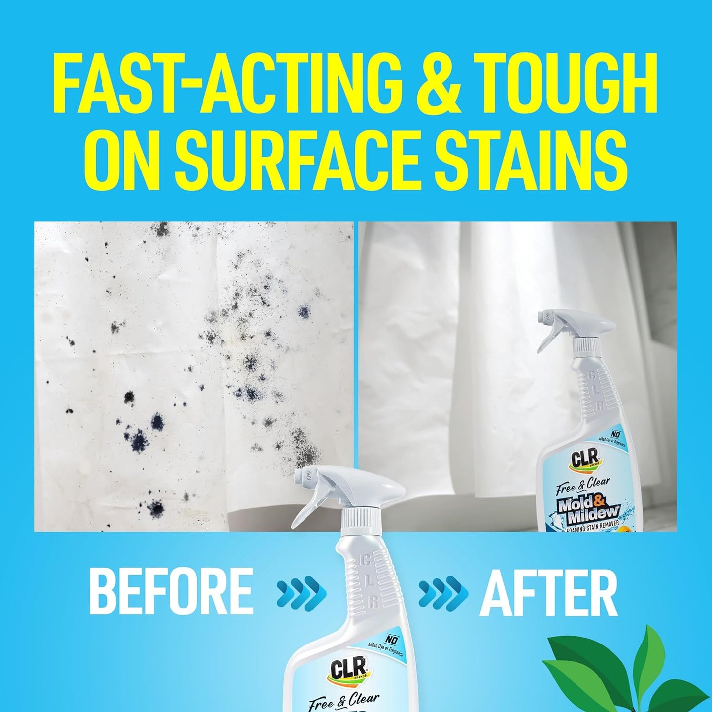 CLR Brands® Mold & Mildew Bleach-Free Free & Clear Stain Remover, No Dyes or Fragrances, 26 Oz Bottle (Pack of 1)