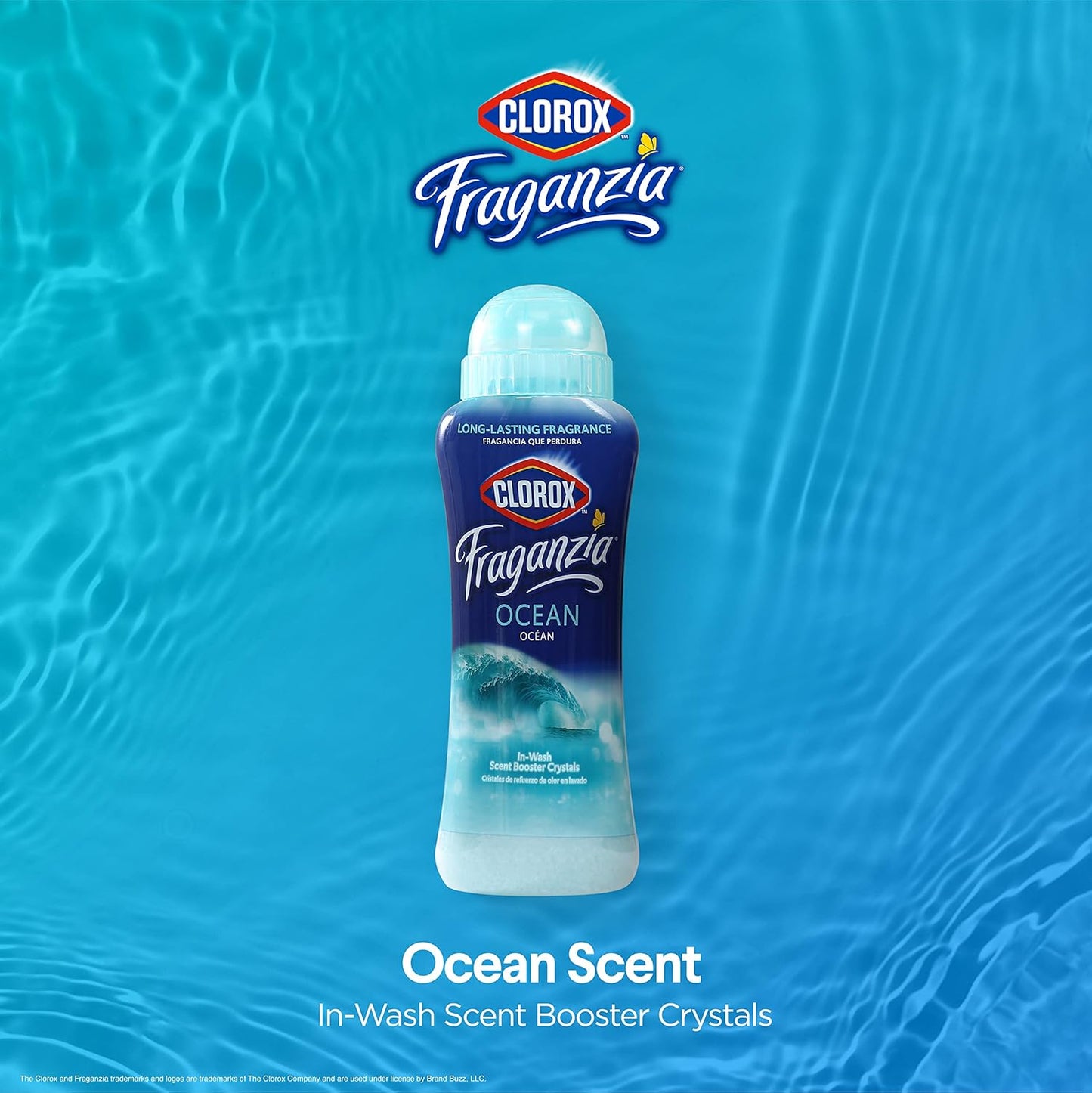 Clorox Fraganzia Laundry Scent Booster Crystals in Ocean Scent - Scented In-Wash Freshener Beads for Fresh, Clean, Great Smelling Clothes and Linens, 18 Oz - 2 Pack
