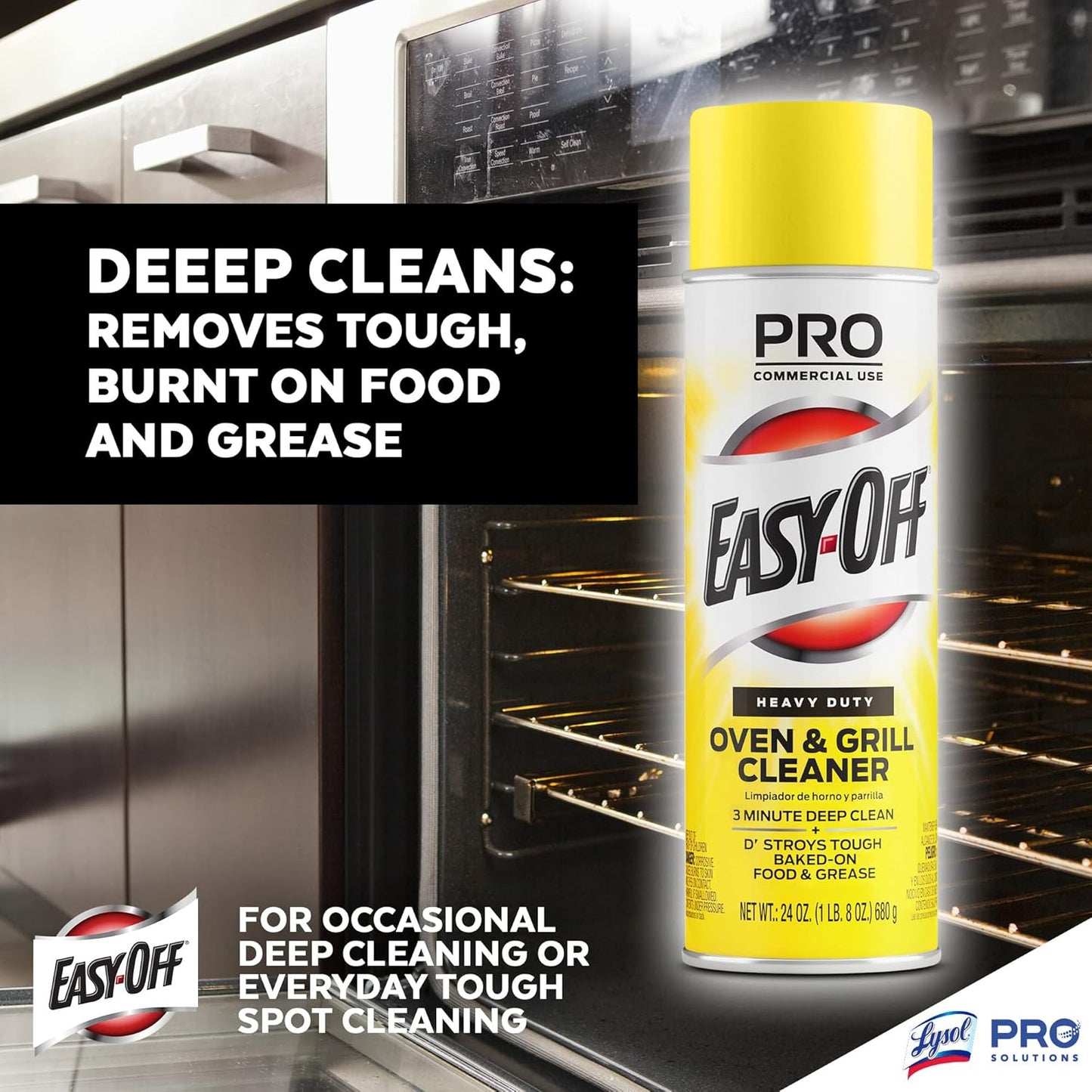 Easy Off Heavy Duty Oven Cleaner Spray, 24oz, Removes Grease (Pack of 6)