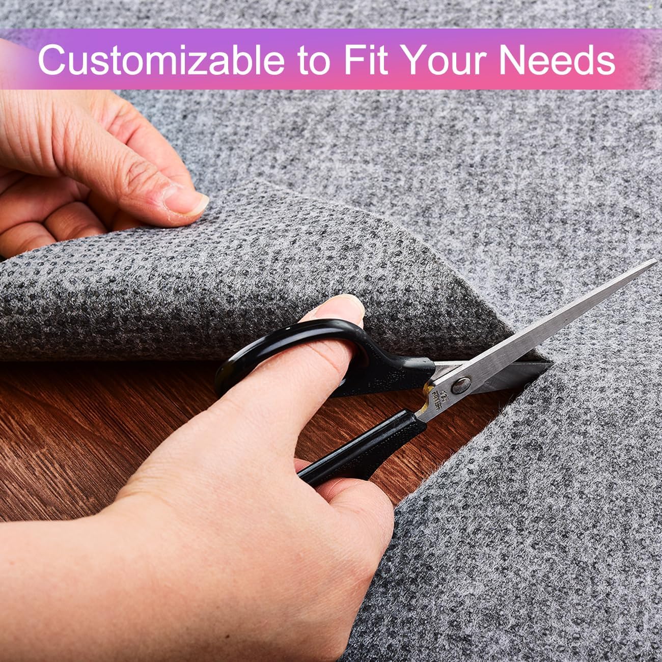 Double Sided Ultra Strong Anti-Slip Rug Felt Pad 3 x 5 Feet for Hardwood Floors, Non Slip Carpet Padding, Thin Profile Non Skid Carpet Mat Keep Your Rugs in Place- Gray