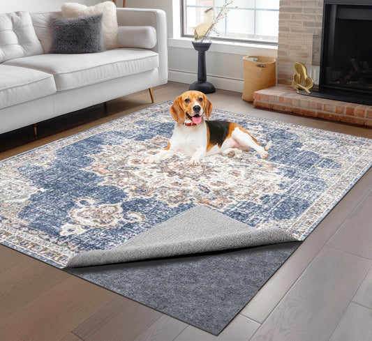 Non-Slip Rug Pads 2 x 3 ft, 100% Waterproof Extra Large Area Rugs Non Skid Rug Pad for All Floors and Finishes Durable Hardwood Floor Protective Felt Keeps Rugs in Place, Safe and Secure
