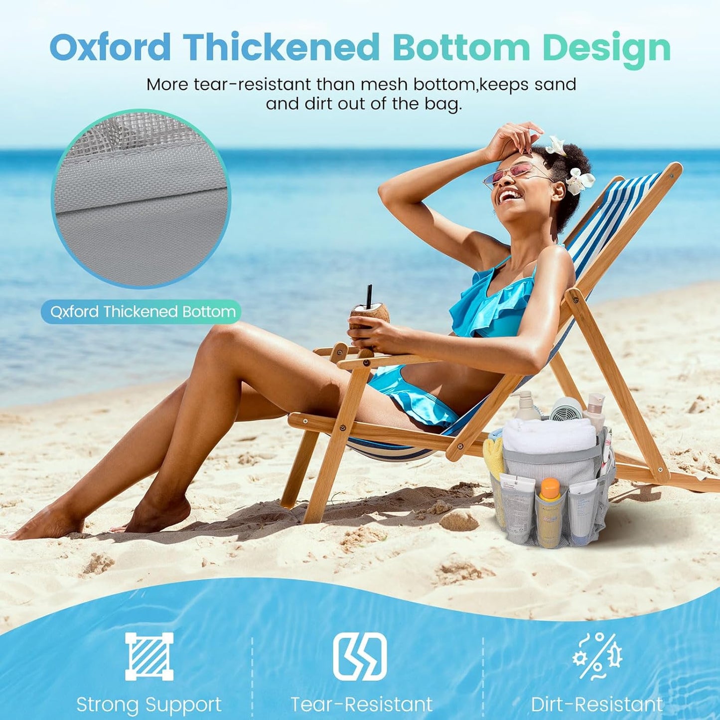 Shower Caddy Portable for College Dorm Room Essentials for Girls with 9 Pockets,Large-Capacity Shower Basket,Quick Dry Toiletry Tote Bag for Women,Outdoor Gym,Travel,Swim,Beach Camping Essentials-Grey