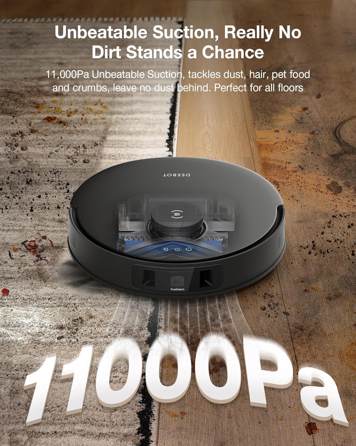 ECOVACS DEEBOT T30S Care Robot Vacuum and Mop, 11000Pa, ZeroTangle Technology, TruEdge Adaptive Edge, Hot Wate Washing, Self-Emptying, Self Refilling, Auto Lifting, Obstacle Avoidance