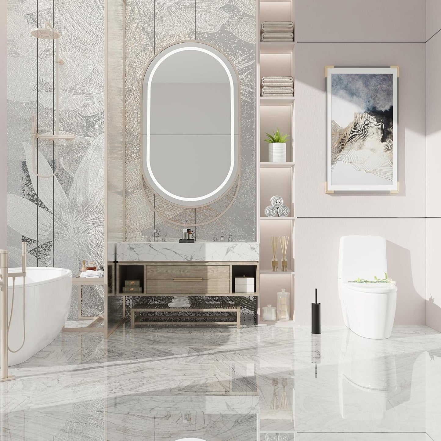 Toilet Brush and Holder Set Premium Material Toilet Bowl Cleaner Free Standing Toilet Bowl Brush and Holder